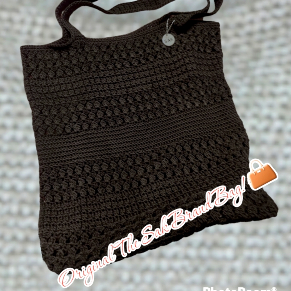 The Sak Originals Brand Black Crochet Shoulder Tote Bag. 👜